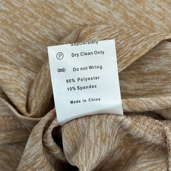 Men’s MYANM Vogue Brand Large Henley Long Sleeve T-Shirt Top Tee Gold Stretch - Picture 10 of 10